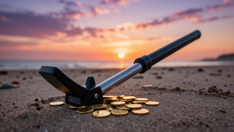 Monedas doradas bajo un atardecer cinematográfico
