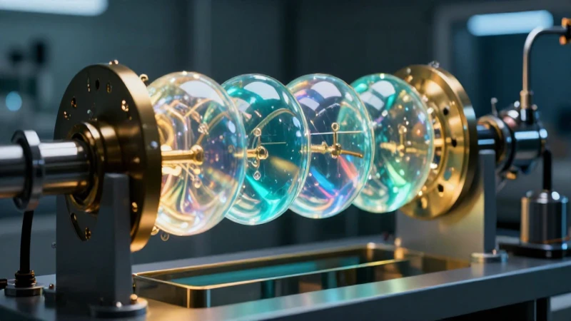 Laboratorio futurista iridiscente con hidrógeno brillante