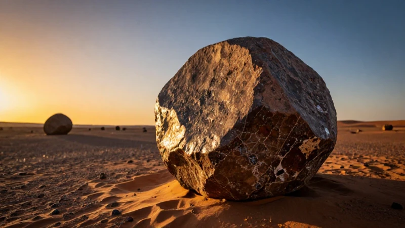 Meteoro Hoba: paisaje desértico con luz dorada
