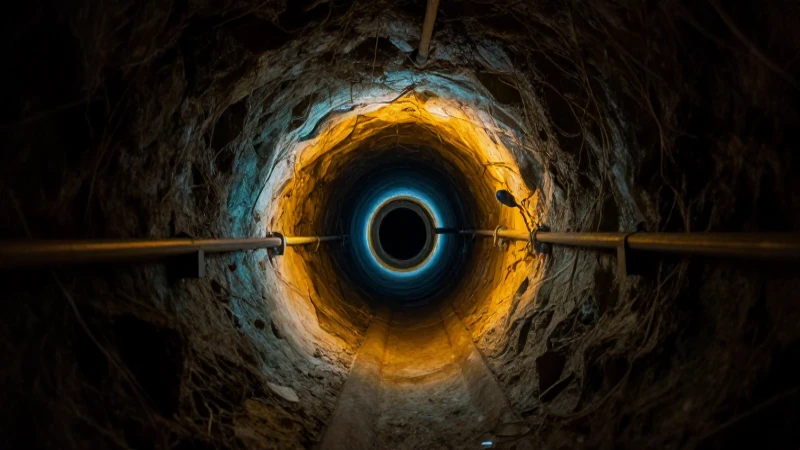 Túnel oscuro: escaneo dramático y misterioso