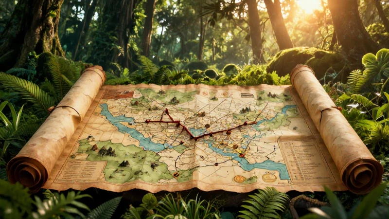 Mapa antiguo revela búsqueda del tesoro al atardecer
