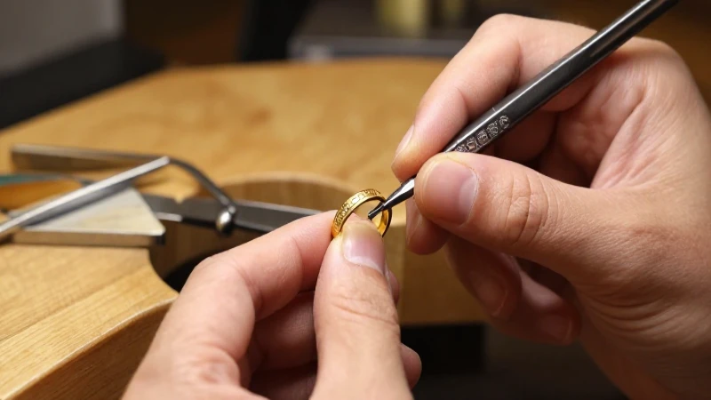 Un joyero ajusta un anillo con detalle