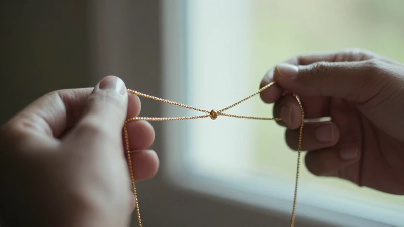Collares dorados se desenredaron suavemente a la luz