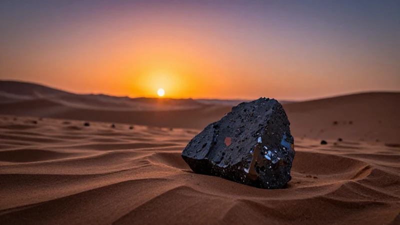 Paisaje desértico y meteoro al atardecer