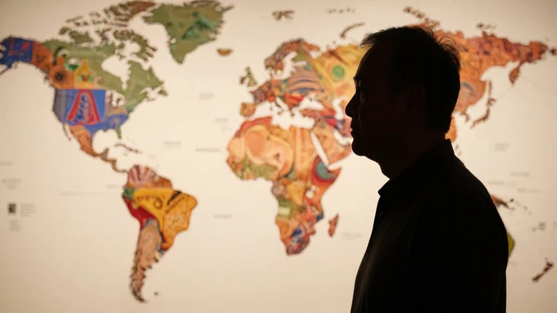 Figura paterna en mapa vibrante y cálido