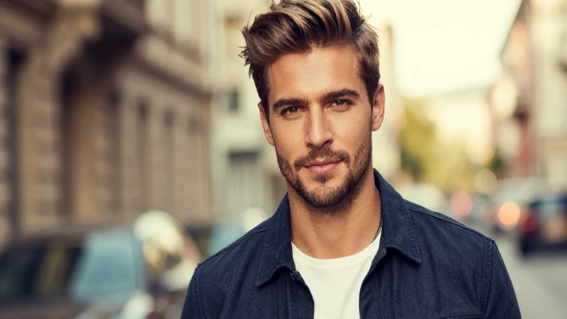 Hombre atractivo en foto casual profesional