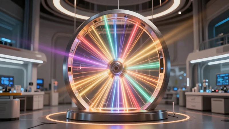 Laboratorio futurista con energía vibrante y diseño elegante