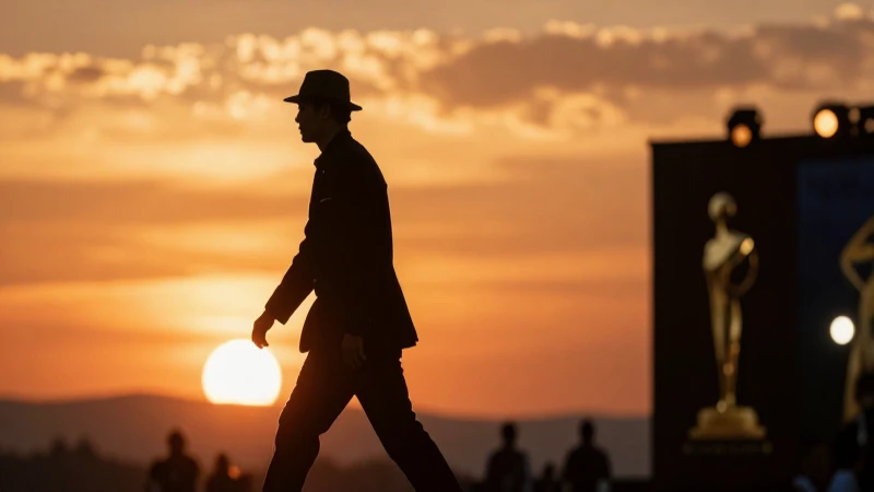 Minero en silueta contra atardecer oro dramático