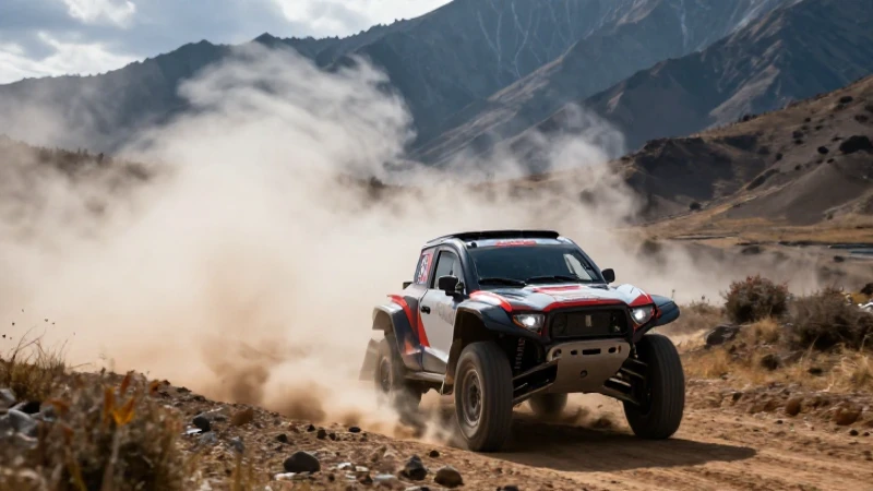 Emocionante carrera off-road en paisaje montañoso