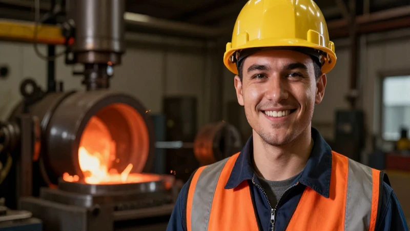 Joven ingeniero celebra en taller moderno