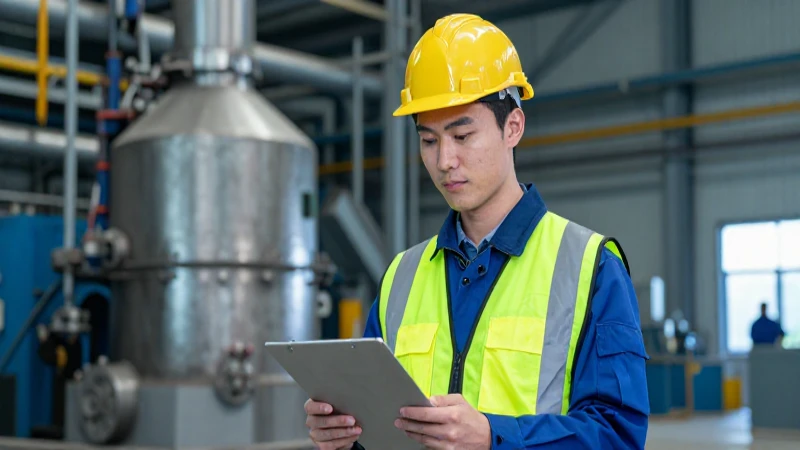 Joven ingeniero en moderna fábrica, imagen impactante