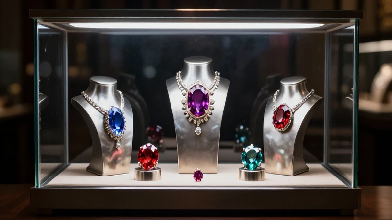 Joyería deslumbrante en exhibición profesional y llamativa