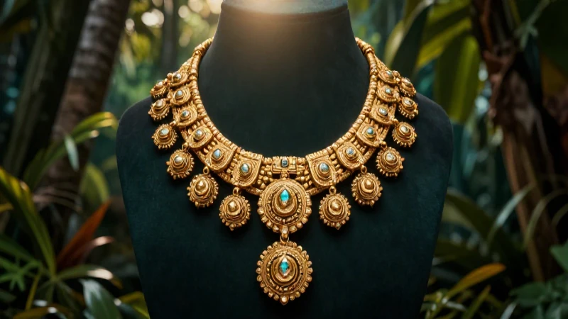 Collar maya dorado elegante y llamativo