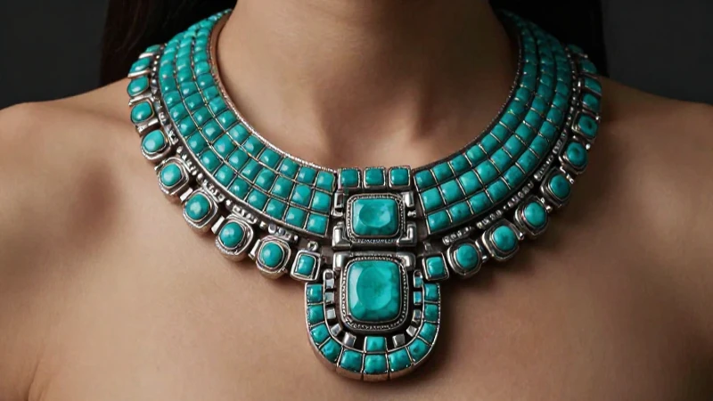 Collar maya elegante con turquesa vibrante