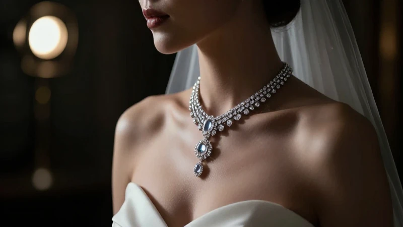 Novia elegante con joyas en primer plano