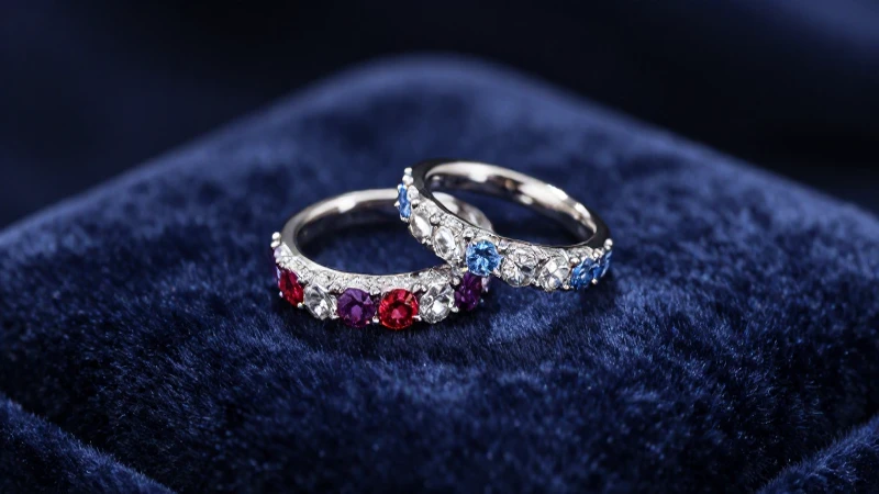 Joyería Band: La Elegancia de Dainty Eternity Bands y Rings 2 Anillos eternos lujosos resplandecen con dramatismo