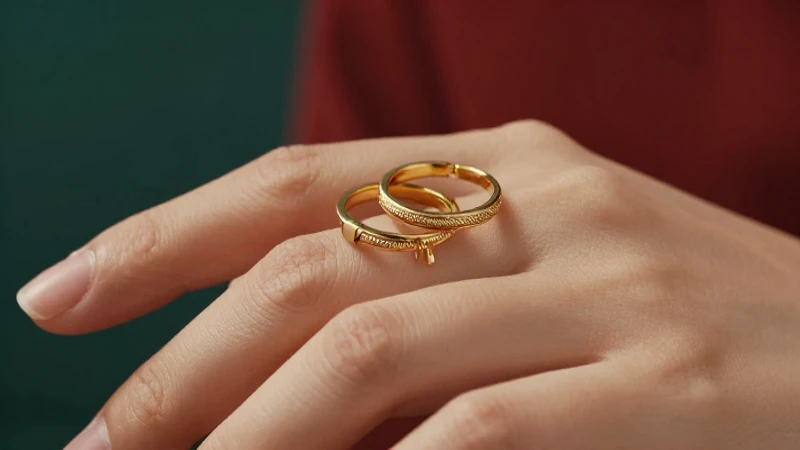Joyería Band: La Elegancia de Dainty Eternity Bands y Rings 4 Anillos dorados elegantes sobre una mano cuidada