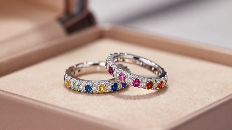 Joyería Band: La Elegancia de Dainty Eternity Bands y Rings 5 Anillos de diamantes elegantes sobre fondo cálido
