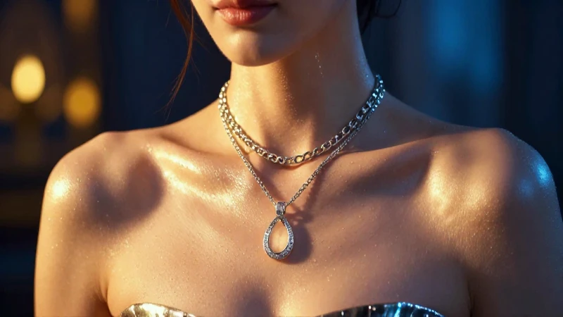 Cómo seleccionar las joyas de plata más adecuadas para ti 3 Mujer elegante con collares en estudio dorado
