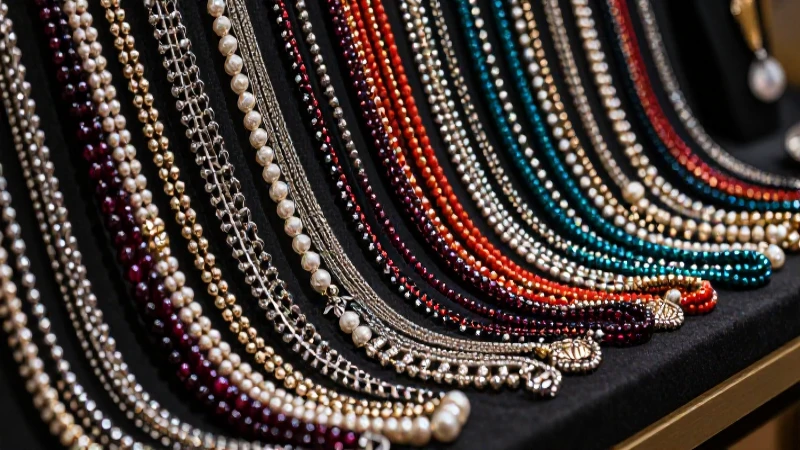 Collares expuestos resaltan belleza y estilo