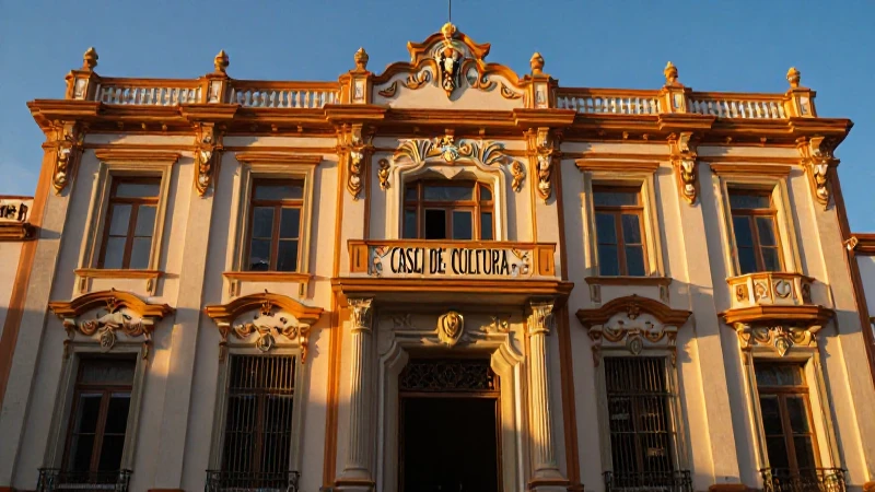 Fachada arquitectónica restaurada, lumínica y elegante