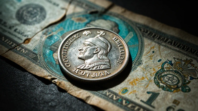 Moneda mexicana antigua en luz dramática