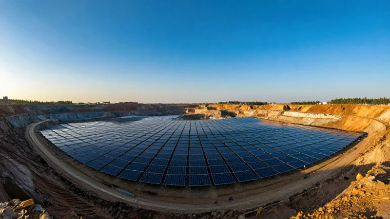 Parque solar en mina: vista impactante