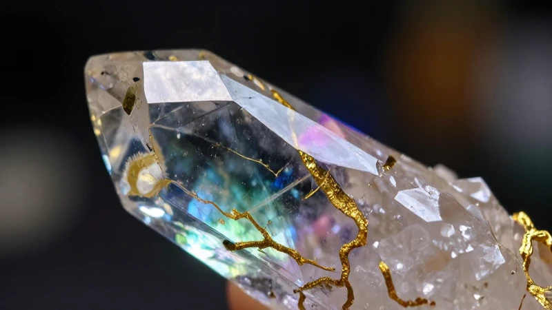 Presencia de cuarzo puede indicar la existencia de oro 3 Cristal de cuarzo dorado, fotografía macro impactante