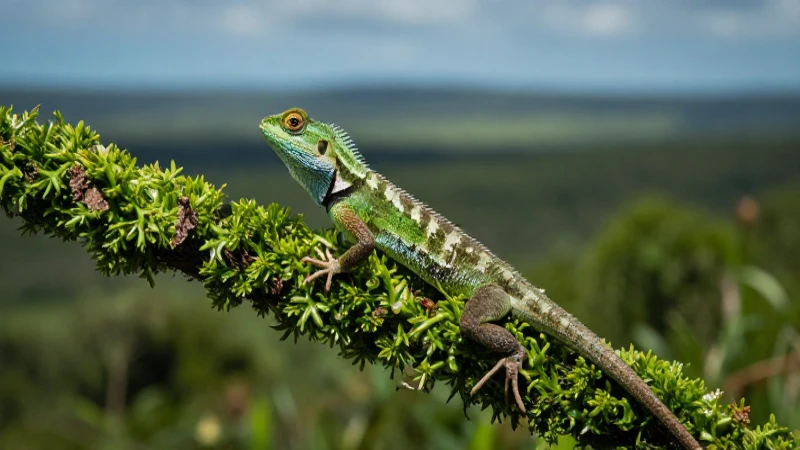 Se inauguró la primera UMA en Cocula para conservar el lagarto 3 Lagarto en rama, paisaje vibrante y cinematográfico