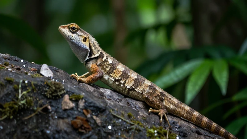 Se inauguró la primera UMA en Cocula para conservar el lagarto 5 Un lagarto en roca con luz dramática