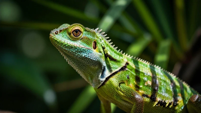 Se inauguró la primera UMA en Cocula para conservar el lagarto 6 Retrato impactante de lagarto en entorno tropical
