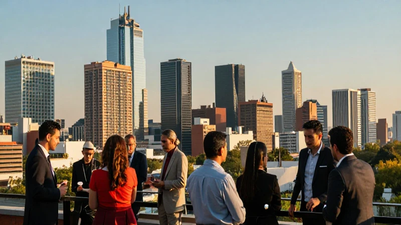 Atardecer urbano mexicano: colaboración profesional vibrante