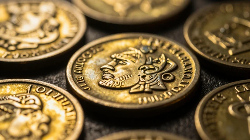 Monedas antiguas mexicanas resplandecen con brillo dorado