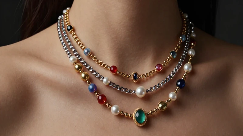 Joyería elegante y vibrante en primer plano