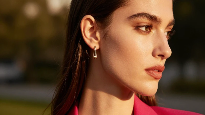 Elegancia natural con el Ear Cuff Whispering Leaves 2 Fotografía de moda elegante y cromática