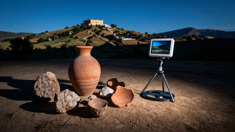 Qué dice la Ley de Patrimonio Histórico de Andalucía sobre detectores 2 Fragmentos ibéricos antiguos bajo luz dramática