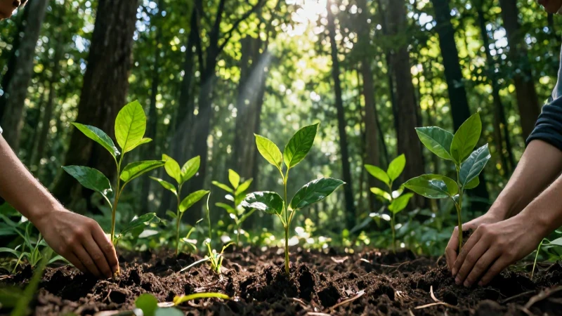 Selva exuberante, plantación y luz cinematográfica