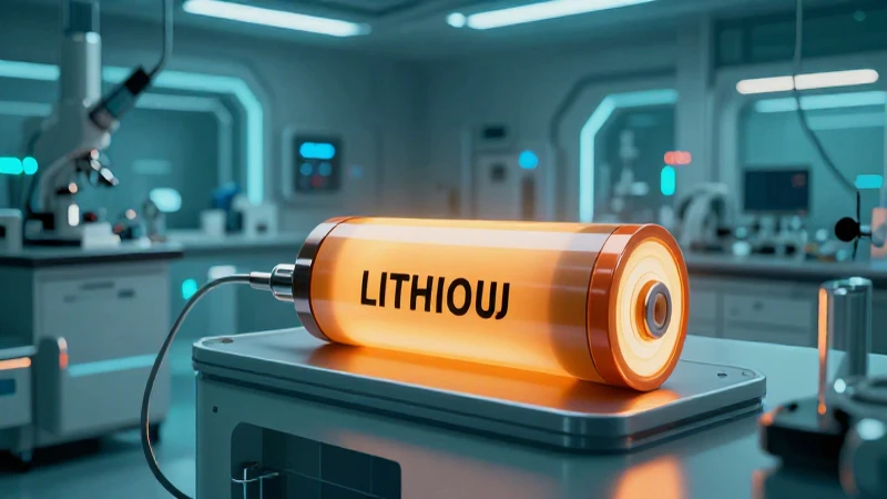 Ofrecerá el Tecnológico de Zacatecas una Especialización en Litio 5 Batería de ion-litio, laboratorio futurista, colores vibrantes
