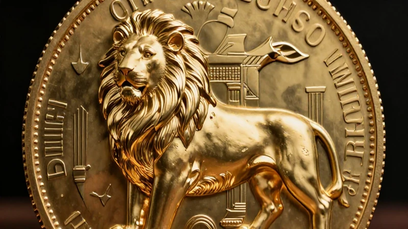 Londres lanzó una moneda impresionante de 10 kilos de oro 3 Moneda dorada y león en estilo Art Déco
