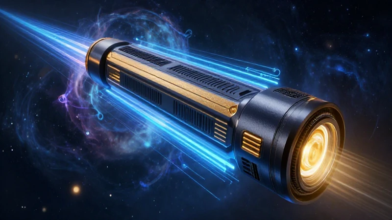 Localizador futurista en nebulosa cósmica vibrante