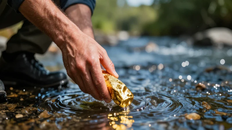Busca oro con iluminación cinematográfica