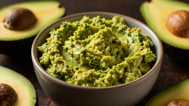 Guacamole vibrante y apetitoso, ideal para redes