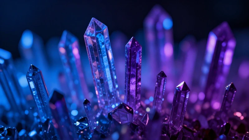Cristales de cobalto con iluminación dramática y detalle