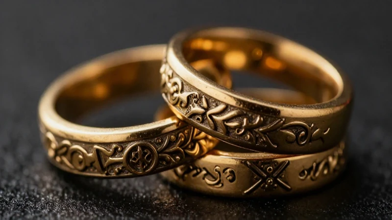 Anillos dorados apilados, vintage y elegante
