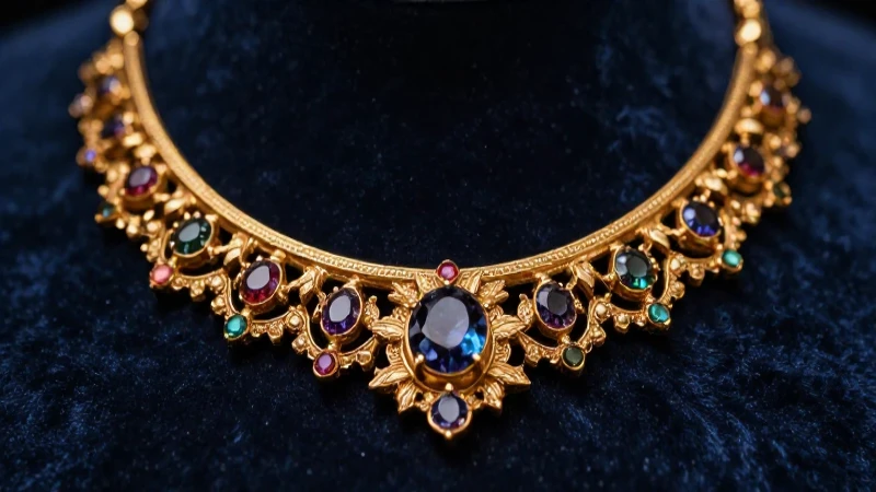 Collar antiguo dorado, fotografía profesional y elegante
