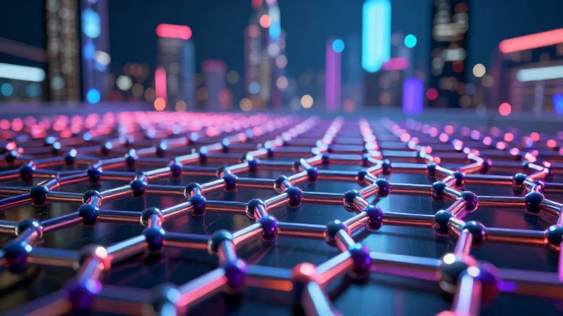 Grafeno brillante en horizonte futurista y vibrante