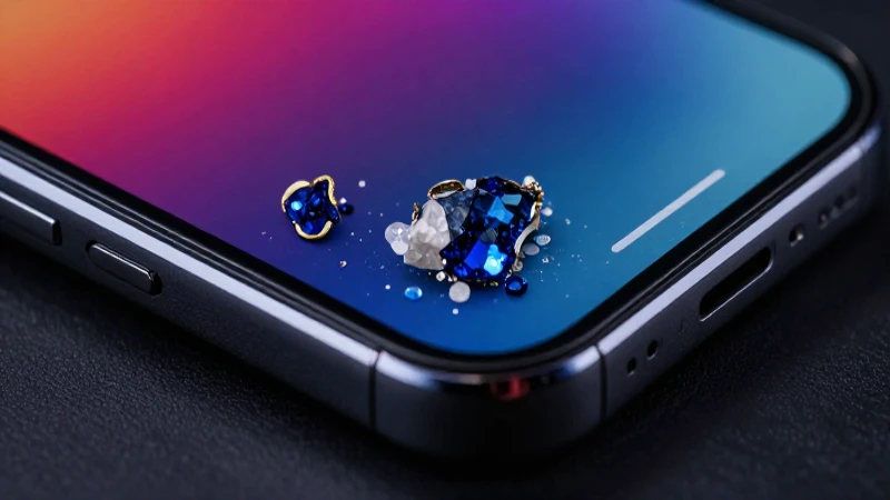 Materiales celulares: De qué está hecho un teléfono celular 3 Cristales brillantes en smartphone, imagen nítida y llamativa