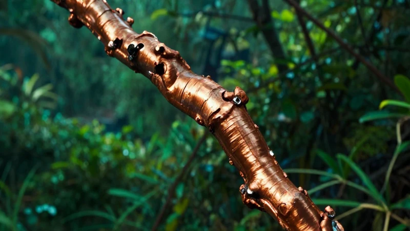 Cuáles son los metales no ferrosos y sus usos industriales 4 Vaina de cobre en bosque, iluminación dramática