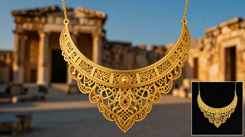 Collar macedonio dorado antiguo y elegante