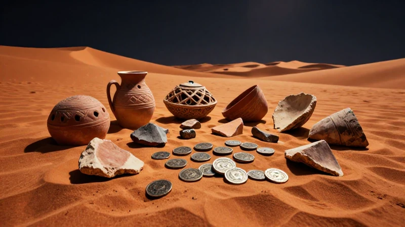 Arte antiguo bajo luz dramática del desierto